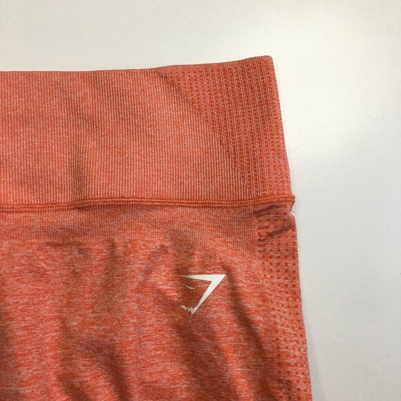 GYMSHARK Orange Zip Pocket Ruching Butt Enhancer Stretch Activewear Legging - Picture 3 of 14